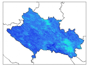 نقشه وزن مخصوص ظاهری خاک در عمق 60 سانتیمتری استان لرستان
