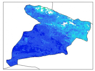 نقشه وزن مخصوص ظاهری خاک در عمق 100 سانتیمتری استان البرز