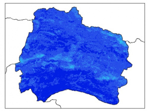 نقشه وزن مخصوص ظاهری خاک در عمق 100 سانتیمتری استان خراسان شمالي
