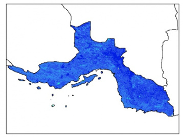 نقشه وزن مخصوص ظاهری خاک در عمق 100 سانتیمتری استان هرمزگان