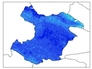 نقشه وزن مخصوص ظاهری خاک در عمق 100 سانتیمتری استان قزوين