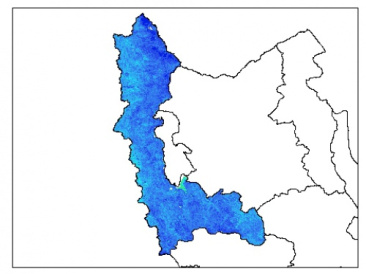 نقشه وزن مخصوص ظاهری خاک در عمق 100 سانتیمتری استان آذربايجان غربي