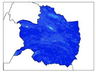 نقشه وزن مخصوص ظاهری خاک در عمق 100 سانتیمتری استان خراسان رضوي
