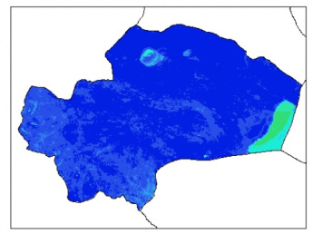نقشه وزن مخصوص ظاهری خاک در عمق 200 سانتیمتری استان قم