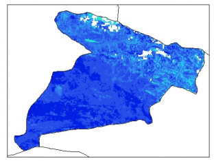 نقشه وزن مخصوص ظاهری خاک در عمق 200 سانتیمتری استان البرز