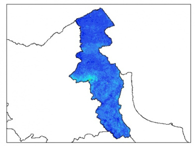 نقشه وزن مخصوص ظاهری خاک در عمق 200 سانتیمتری استان اردبيل