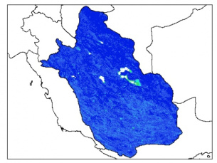 نقشه وزن مخصوص ظاهری خاک در عمق 200 سانتیمتری استان فارس