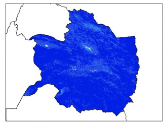 نقشه وزن مخصوص ظاهری خاک در عمق 200 سانتیمتری استان خراسان رضوي