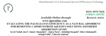 EVALUATING THE PALM LEAVES EFFICIENCY AS A NATURAL ADSORBENT FOR REMOVING CADMIUM FROM AQUEOUS SOLUTIONS: ISOTHERM ADSORPTION STUDY