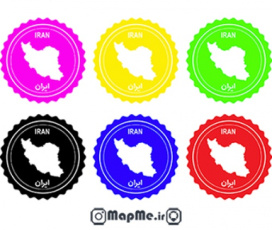 دانلود جدید ترین نقشه ایران برای مهر در شش رنگ در چهار فرمت EPS,PNG,PDF,AI