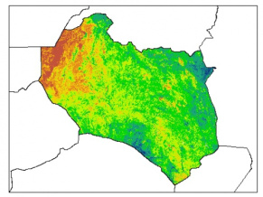 نقشه PH خاک محلول در آب در عمق صفر سانتیمتری استان  خراسان جنوبي
