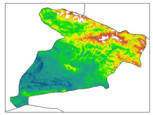نقشه PH خاک محلول در آب در عمق صفر سانتیمتری استان  البرز