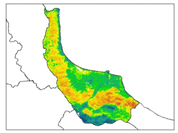 نقشه PH خاک محلول در آب در عمق صفر سانتیمتری استان  گيلان