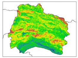 نقشه PH خاک محلول در آب در عمق صفر سانتیمتری استان  خراسان شمالي