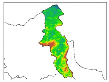 نقشه PH خاک محلول در آب در عمق صفر سانتیمتری استان  اردبيل
