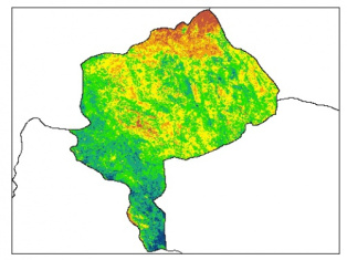 نقشه PH خاک محلول در آب در عمق 5 سانتیمتری استان  يزد