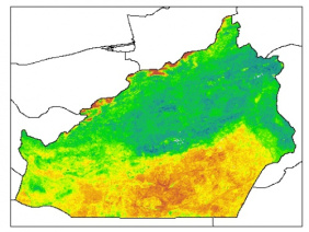 نقشه PH خاک محلول در آب در عمق 5 سانتیمتری استان  سمنان