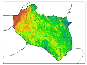 نقشه PH خاک محلول در آب در عمق 15 سانتیمتری استان  خراسان جنوبي