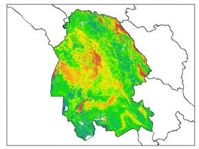 نقشه PH خاک محلول در آب در عمق 15 سانتیمتری استان  خوزستان