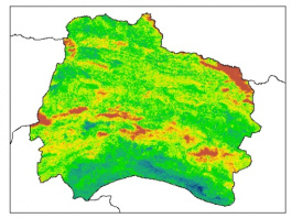 نقشه PH خاک محلول در آب در عمق 15 سانتیمتری استان  خراسان شمالي