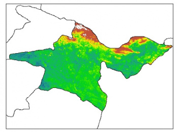 نقشه PH خاک محلول در آب در عمق 15 سانتیمتری استان  تهران