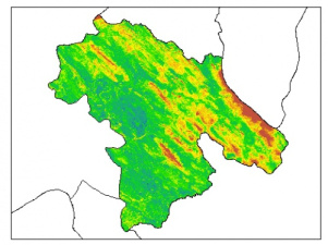 نقشه PH خاک محلول در آب در عمق 15 سانتیمتری استان  كهكيلويه و بويراحمد