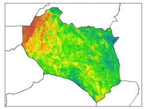 نقشه PH خاک محلول در آب در عمق 30 سانتیمتری استان  خراسان جنوبي