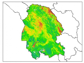 نقشه PH خاک محلول در آب در عمق 30 سانتیمتری استان  خوزستان