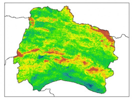 نقشه PH خاک محلول در آب در عمق 30 سانتیمتری استان  خراسان شمالي