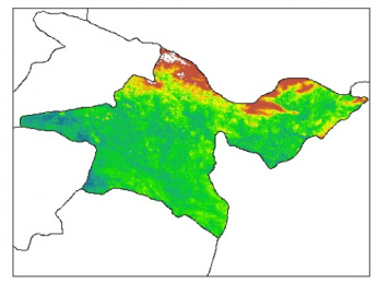 نقشه PH خاک محلول در آب در عمق 30 سانتیمتری استان  تهران