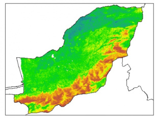 نقشه PH خاک محلول در آب در عمق 30 سانتیمتری استان  گلستان