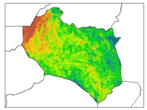 نقشه PH خاک محلول در آب در عمق 60 سانتیمتری استان  خراسان جنوبي