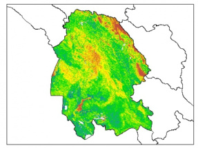 نقشه PH خاک محلول در آب در عمق 60 سانتیمتری استان  خوزستان