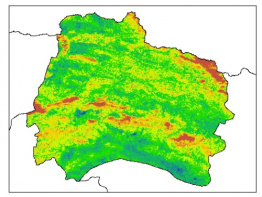 نقشه PH خاک محلول در آب در عمق 60 سانتیمتری استان  خراسان شمالي