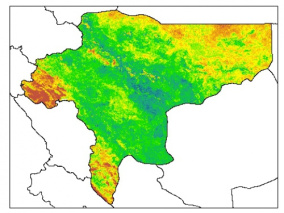 نقشه PH خاک محلول در آب در عمق 60 سانتیمتری استان  اصفهان