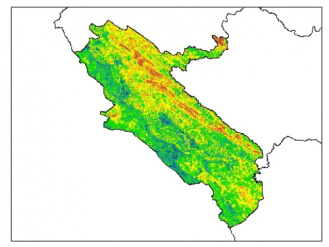 نقشه PH خاک محلول در آب در عمق 60 سانتیمتری استان  ايلام
