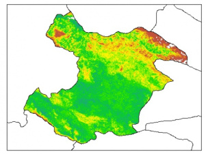 نقشه PH خاک محلول در آب در عمق 60 سانتیمتری استان  قزوين