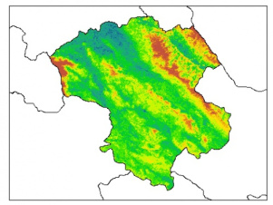 نقشه PH خاک محلول در آب در عمق 60 سانتیمتری استان  زنجان