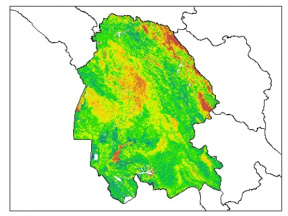 نقشه PH خاک محلول در آب در عمق 100 سانتیمتری استان  خوزستان