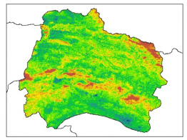 نقشه PH خاک محلول در آب در عمق 100 سانتیمتری استان  خراسان شمالي