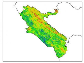 نقشه PH خاک محلول در آب در عمق 100 سانتیمتری استان  ايلام