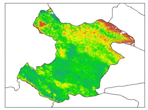 نقشه PH خاک محلول در آب در عمق 100 سانتیمتری استان  قزوين