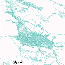 دانلود فایل وکتور پوستر نقشه گرافیکی خیابان های شهر شیراز