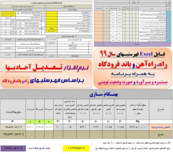 فایل Excel محاسبه تعدیل آحاد بها و صورت وضعیت نویسی براساس فهرستبهای راه، راه آهن و باند فرودگاه سال 1399