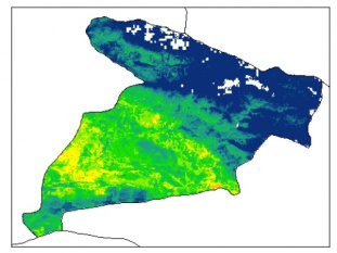 نقشه رطوبت اشباع خاک سطحی (در عمق صفر سانتیمتری) استان البرز