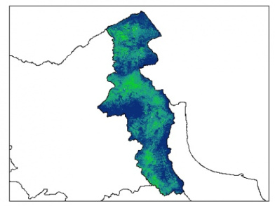 نقشه رطوبت اشباع خاک سطحی (در عمق صفر سانتیمتری) استان اردبيل