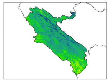 نقشه رطوبت اشباع خاک سطحی (در عمق صفر سانتیمتری) استان ايلام