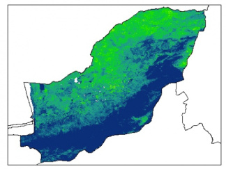 نقشه رطوبت اشباع خاک سطحی (در عمق صفر سانتیمتری) استان گلستان