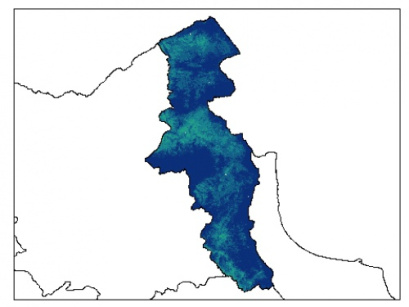نقشه رطوبت اشباع خاک در عمق 5 سانتیمتری استان اردبيل