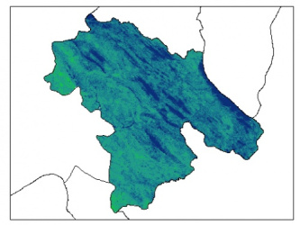 نقشه رطوبت اشباع خاک در عمق 5 سانتیمتری استان كهكيلويه و بويراحمد